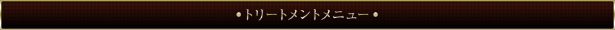 トリートメントメニュー